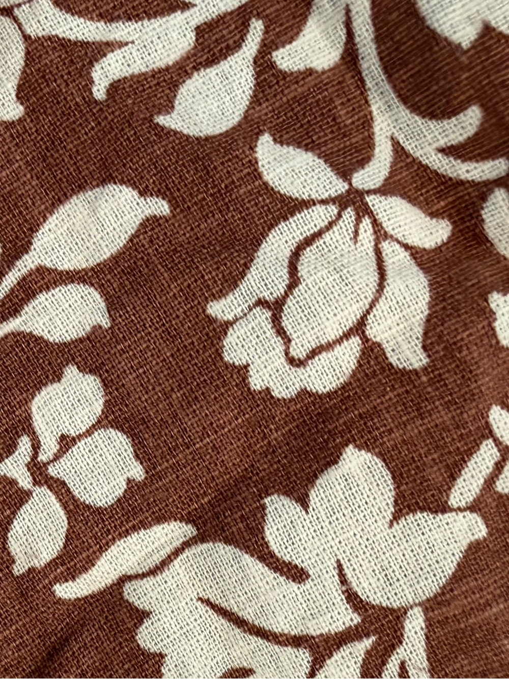 Abercrombie & Fitch Brown Floral Linen Blend Cutout Midi Dress Size M - Picture 5 of 5